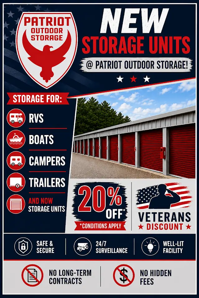 Patriot Outdoor Storage LLC, RV storage in Tabor City
