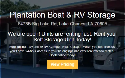 Plantation Boat & RV Storage in Lake Charles, LA