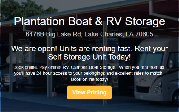 Plantation Boat & RV Storage, RV storage in Lake Charles