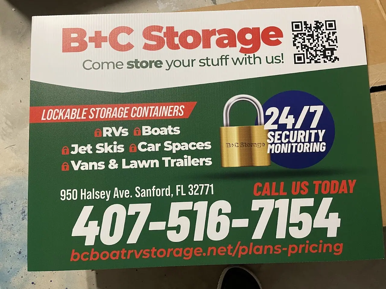 B & C Boat and RV Storage, RV storage in Sanford